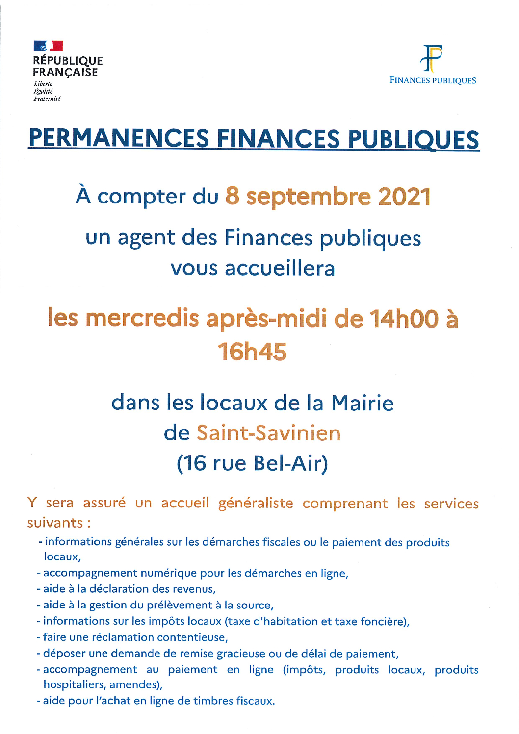 Permanences Finances Publiques