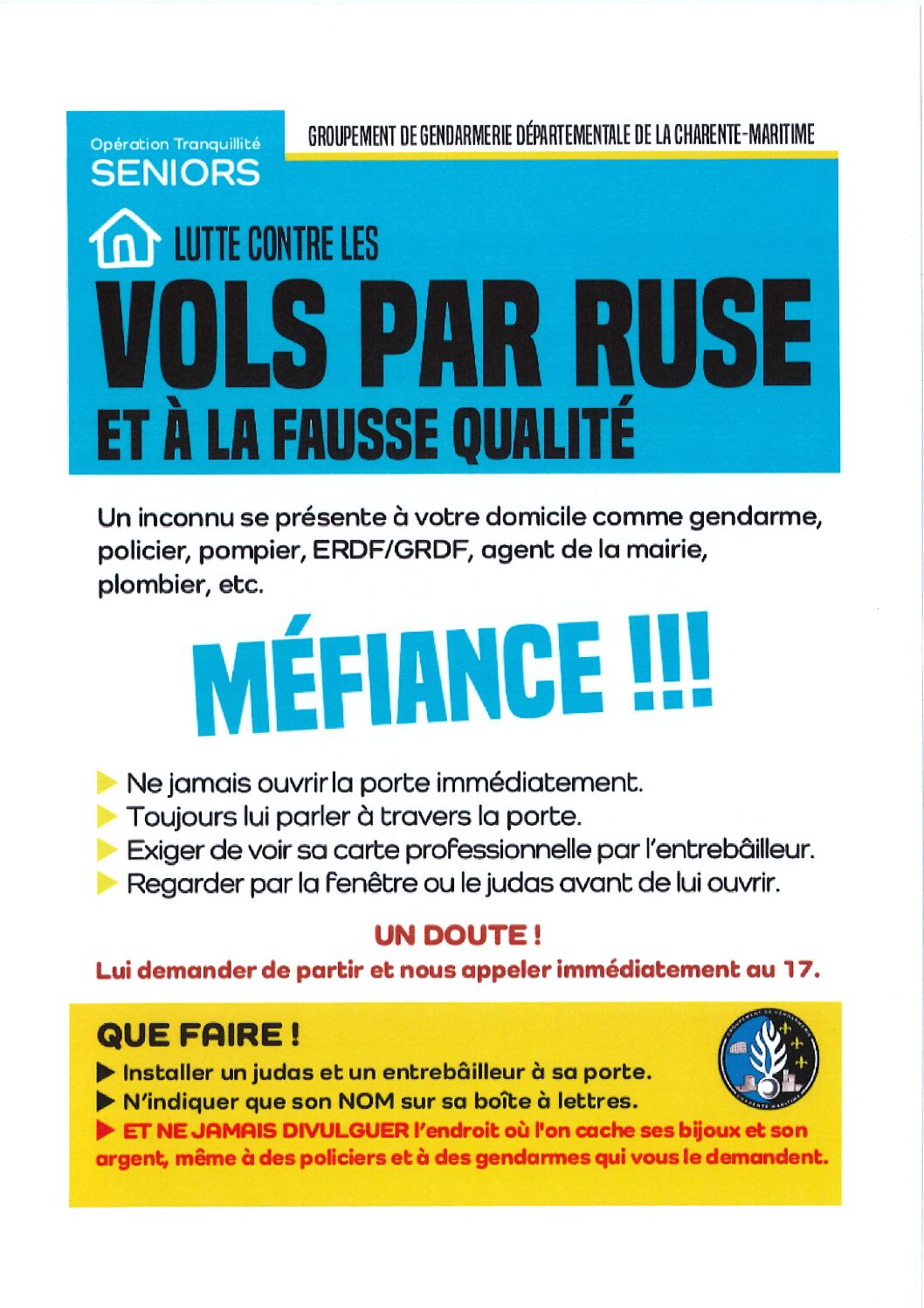 Vols par Ruse – Alerte Gendarmerie