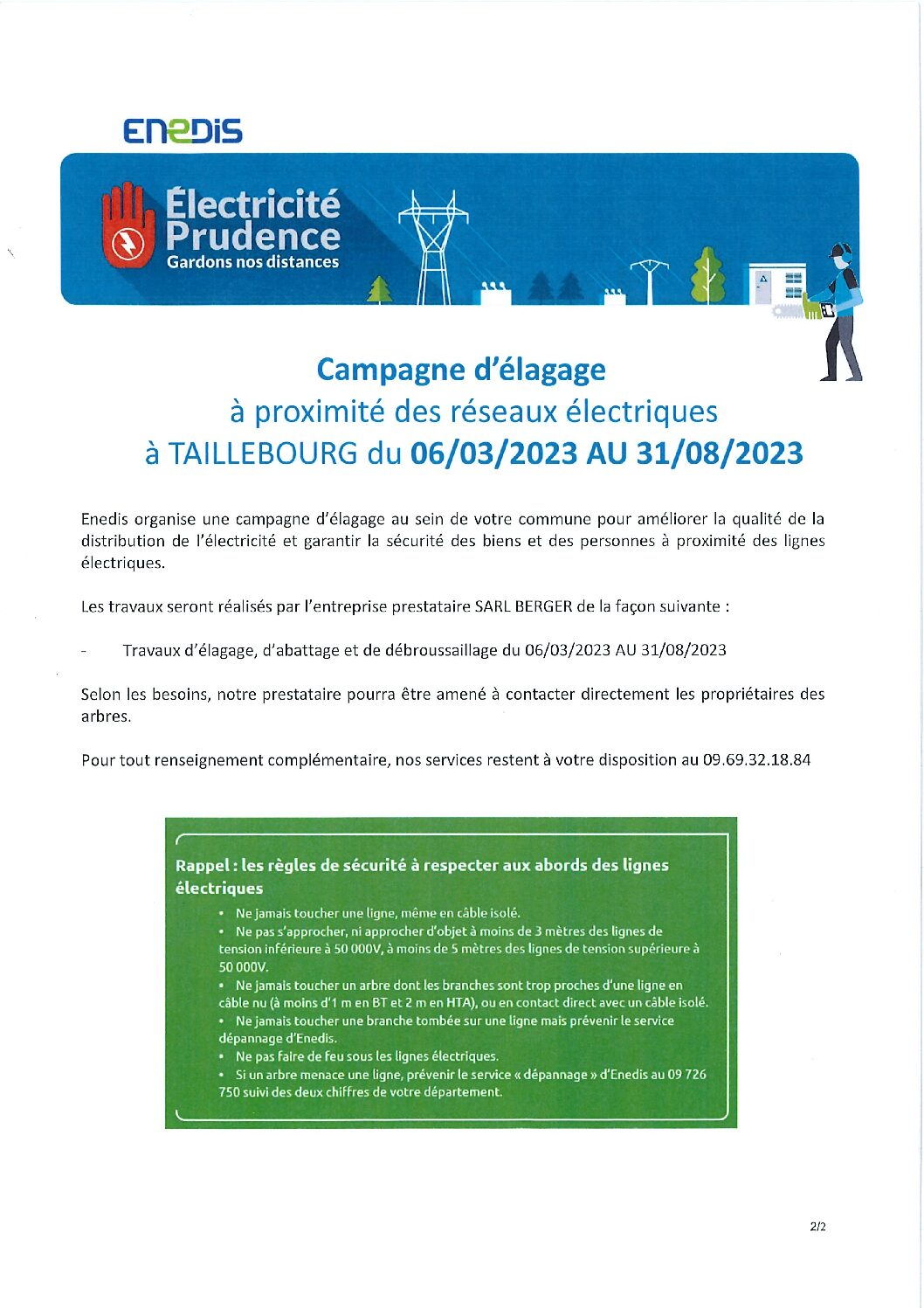 Campagne Elagage du 06-03-2023 au 31-08-2023